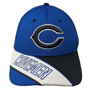 Cavemen Strapback Hat Blue One Size Embroidered Logo Outdoor OC Sports